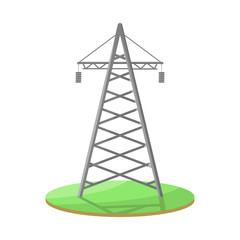Isolated object of tower and transmission logo. Set of tower and voltage stock symbol for web.