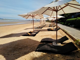 chairs and umbrella on the beach