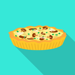 Isolated object of pie and mushroom symbol. Collection of pie and baked stock vector illustration.