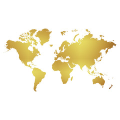 Fototapeta na wymiar golden world map