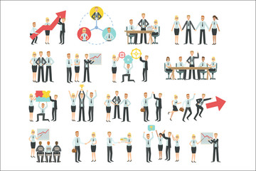 Business Team Working Together Achievement Process Infographic
