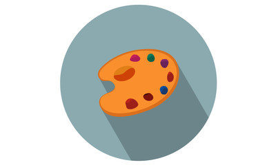 colorful palette for artists / painter vector illustration, flat icon