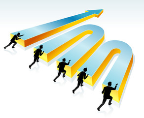 Obraz premium Push Goal, Business Direction Concept