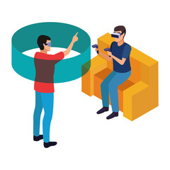 virtual reality technology experience cartoon