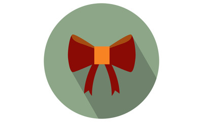 bow, ribbon tie, vector flat illustration, icon 