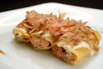 Italian food recipes, Tuffoli pesarese filled pasta.