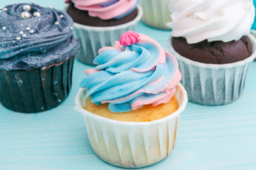 Delicious Assortment of Beautiful Cupcakes close up