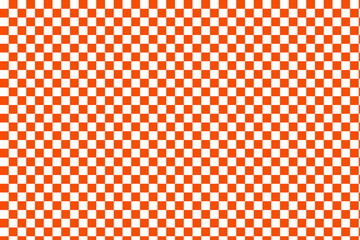 Orange and white checkered background, abstract background with geometric pattern