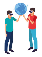 virtual reality technology experience cartoon