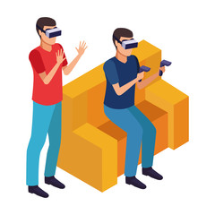 virtual reality technology experience cartoon