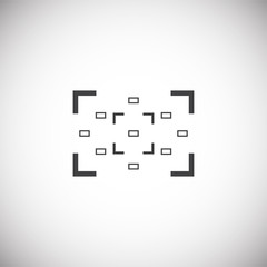 Viewfinder icon on background for graphic and web design. Simple illustration. Internet concept symbol for website button or mobile app.