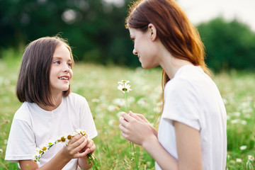 Fototapeta premium mother and daughter in the park