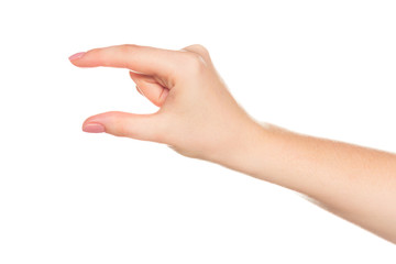 Close up Hand and arm on white background With clipping path