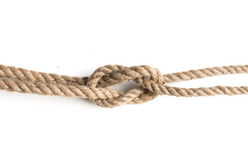nautical rope knot isolated on white background.