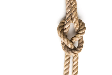 nautical rope knot isolated on white background.