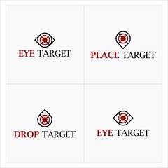 Target with Eye and Place and Drop Logo Design vector