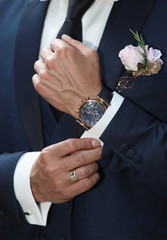 Man's style. dressing suit shirt and cuffs
