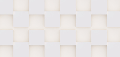 3D pattern made of white and beige geometric shapes, creative background or wallpaper surface made of light and shadow. Futuristic seamless decorative abstract texture design, simple graphic elements