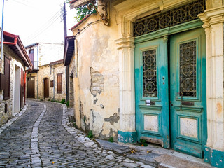 Fototapeta na wymiar old street with door
