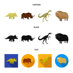 Isolated object of animal and character symbol. Collection of animal and ancient vector icon for stock.