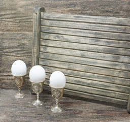 image, eggs on a wooden board, food