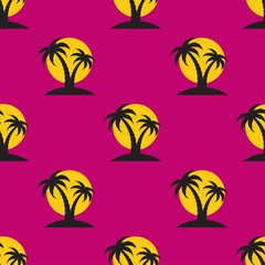 Palm tree pattern seamless texture. Simple illustration