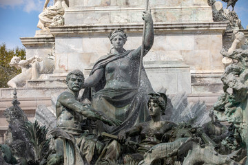  Esplanade des Quinconces, fontain of the Monument aux Girondins in Bordeaux. France