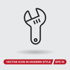 Wrench vector icon in modern style for web site and mobile app
