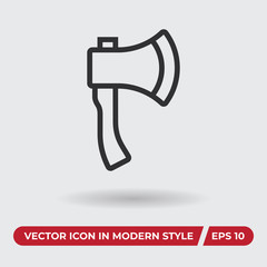 Axe vector icon in modern style for web site and mobile app