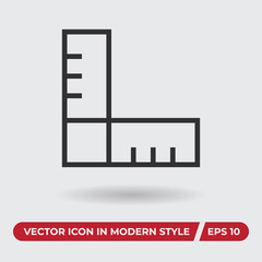Ruler vector icon in modern style for web site and mobile app