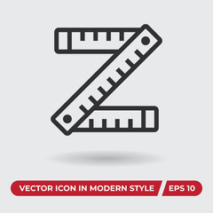 Ruler vector icon in modern style for web site and mobile app