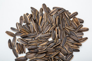 sunflower seeds isolated on white background