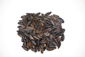 sunflower seeds isolated on white background