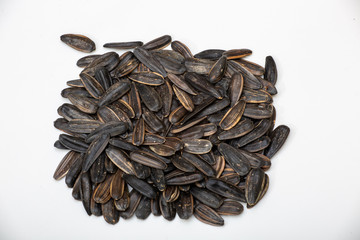 sunflower seeds isolated on white background