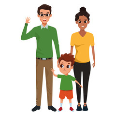 Family parents and childrens cartoons