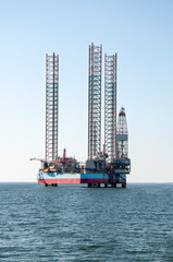 Offshore Oil Rig Drilling Platform. Esbjerg Denmark