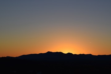 Sunset over the mountains in New Hampshire