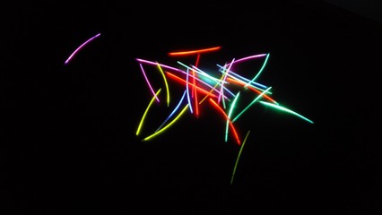 Fototapeta na wymiar Lichtmikado - Spiel mit Licht Farben und Bewegung