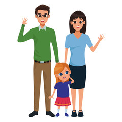 Fototapeta premium Family parents and childrens cartoons