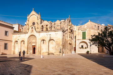 Fototapeta na wymiar Matera, European Capital of Culture 2019. Basilicata, Italy, Church of San Giovanni Battista.