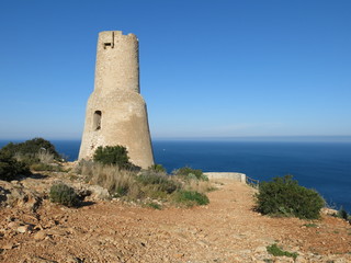 Fototapeta na wymiar Torre Del Gerro, old tower in Denia.