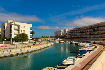 The Boat Channel in Javea-Alicante-Spain on the Mediterranean Sea