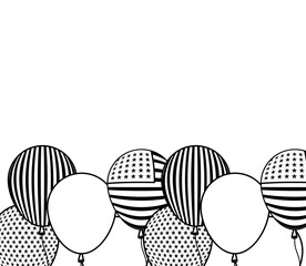 balloons helium of united state of american flag