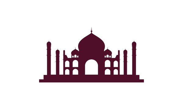 Most famous World landmark. Vector illustration of Taj Mahal
