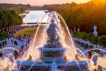 Fountain at the royal residence of Versailles, near Paris, France