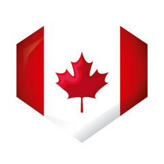 flag of canada patriotic in heart shape