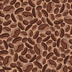 Coffee beans seamless pattern