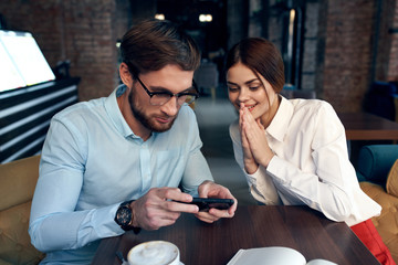 young couple having dinner in restaurant