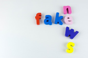 Colorful fake news letters with white background