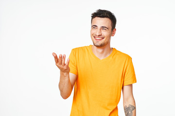young man showing thumbs up sign